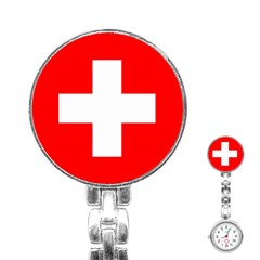 Flag Of Switzerland Stainless Steel Nurses Watch