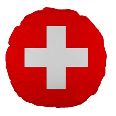 Flag Of Switzerland Large 18  Premium Flano Round Cushions