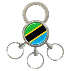 Flag Of Tanzania 3-ring Key Chains