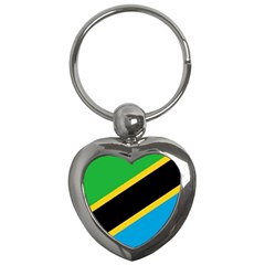 Flag Of Tanzania Key Chains (heart)  by Amaryn4rt