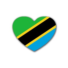 Flag Of Tanzania Rubber Coaster (heart) 