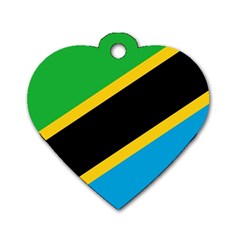 Flag Of Tanzania Dog Tag Heart (one Side)