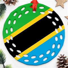 Flag Of Tanzania Ornament (round Filigree)