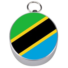 Flag Of Tanzania Silver Compasses by Amaryn4rt