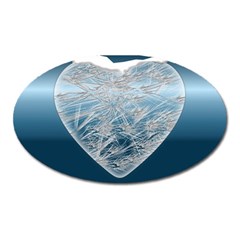 Frozen Heart Oval Magnet by Amaryn4rt