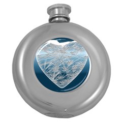 Frozen Heart Round Hip Flask (5 Oz)