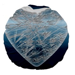 Frozen Heart Large 18  Premium Round Cushions by Amaryn4rt