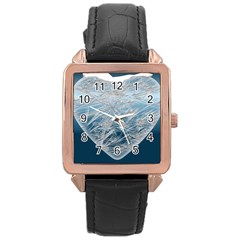 Frozen Heart Rose Gold Leather Watch 