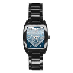 Frozen Heart Stainless Steel Barrel Watch