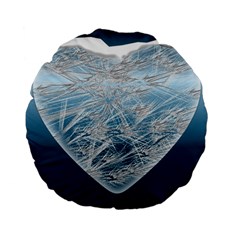 Frozen Heart Standard 15  Premium Flano Round Cushions by Amaryn4rt