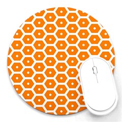 Golden Be Hive Pattern Round Mousepads by Amaryn4rt