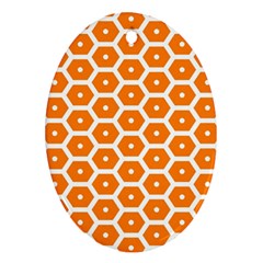 Golden Be Hive Pattern Ornament (oval) by Amaryn4rt