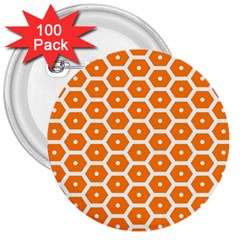 Golden Be Hive Pattern 3  Buttons (100 Pack)  by Amaryn4rt