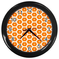 Golden Be Hive Pattern Wall Clocks (black)