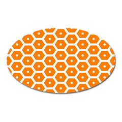 Golden Be Hive Pattern Oval Magnet by Amaryn4rt