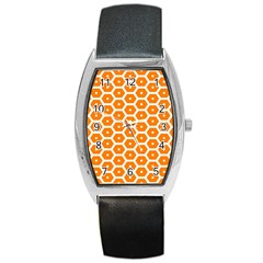 Golden Be Hive Pattern Barrel Style Metal Watch