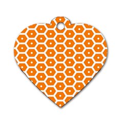 Golden Be Hive Pattern Dog Tag Heart (one Side)