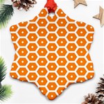 Golden Be Hive Pattern Snowflake Ornament (Two Sides) Front