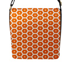 Golden Be Hive Pattern Flap Messenger Bag (l) 