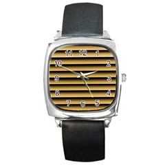 Golden Line Background Square Metal Watch