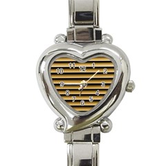 Golden Line Background Heart Italian Charm Watch