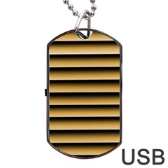 Golden Line Background Dog Tag Usb Flash (two Sides)