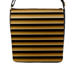 Golden Line Background Flap Messenger Bag (l) 