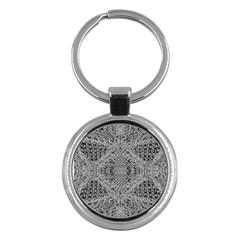 Gray Psychedelic Background Key Chains (round) 