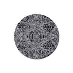 Gray Psychedelic Background Rubber Coaster (round)  by Amaryn4rt