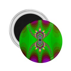 Green And Purple Fractal 2 25  Magnets