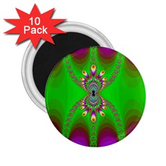 Green And Purple Fractal 2 25  Magnets (10 Pack) 