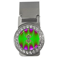 Green And Purple Fractal Money Clips (cz) 