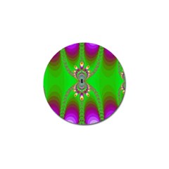 Green And Purple Fractal Golf Ball Marker