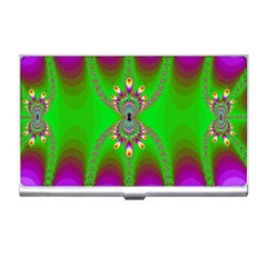 Green And Purple Fractal Business Card Holders