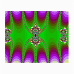 Green And Purple Fractal Small Glasses Cloth by Amaryn4rt