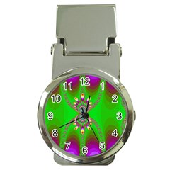 Green And Purple Fractal Money Clip Watches