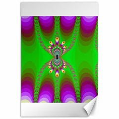 Green And Purple Fractal Canvas 24  X 36 