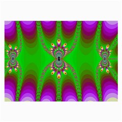 Green And Purple Fractal Large Glasses Cloth (2-side) by Amaryn4rt