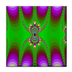 Green And Purple Fractal Face Towel by Amaryn4rt