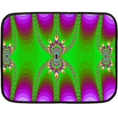 Green And Purple Fractal Fleece Blanket (mini)