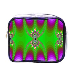 Green And Purple Fractal Mini Toiletries Bags