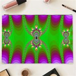 Green And Purple Fractal Cosmetic Bag (XXL)  Front