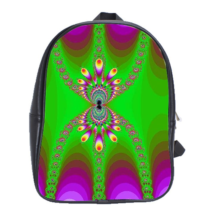 Green And Purple Fractal School Bags (XL) 