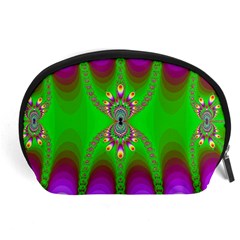 Green And Purple Fractal Accessory Pouches (large) 