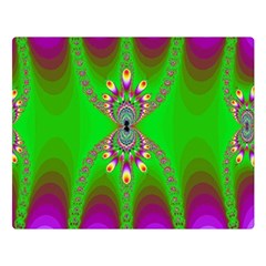 Green And Purple Fractal Double Sided Flano Blanket (large) 