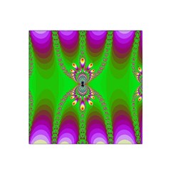 Green And Purple Fractal Satin Bandana Scarf