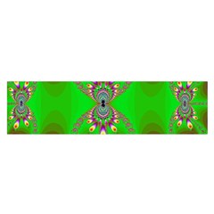 Green And Purple Fractal Satin Scarf (oblong)