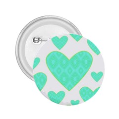 Green Heart Pattern 2 25  Buttons