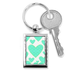 Green Heart Pattern Key Chains (rectangle) 