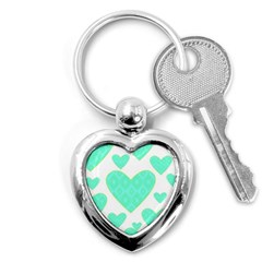 Green Heart Pattern Key Chains (heart) 